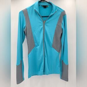 Under Armour Women's Loose Fit Full Zip Jacket Blue Gray Size Small